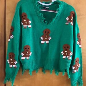 Fashion Nova Green Gingerbread Sweater
